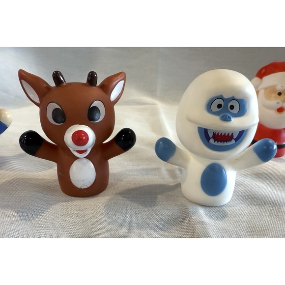 Rudolph The Red Nose Reindeer Vinyl Finger ‎ Puppet Set Of 5 - Picture 5 of 8